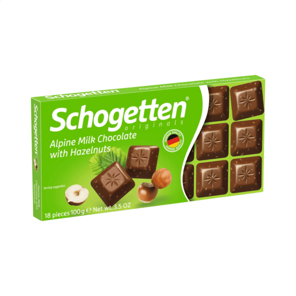 SCHOGETTEN ALPİNE MİLK CHOCOLATE WİTH HAZELNUTS 100 GR