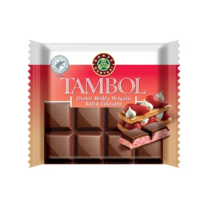 TAMBOL ÇİLEKLİ MİLFYÜFNDOLGULU SÜTLÜ ÇİKOLATA 100 GRF