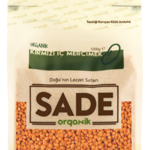 SADE ORGANİK KIRMIZI İÇ MERCİMEK 1 KG